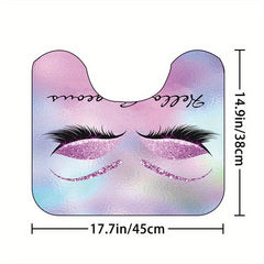Eyelash Pattern Shower Curtain Set with 12 Hooks