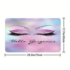 Eyelash Pattern Shower Curtain Set with 12 Hooks