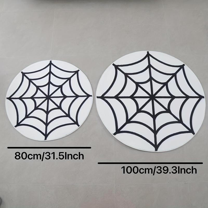 Spider Web Pattern Round Plush Rug for Nursery Room Bedroom