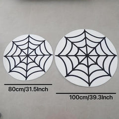 Spider Web Pattern Round Plush Rug for Nursery Room Bedroom