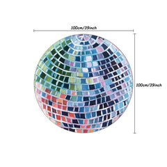 Fluffy Round Wool Area Rug Plaid Multicolor