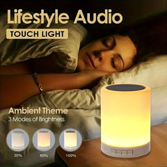 Night Light Speaker Wireless Portable Smart Touch Control Bedside Table Lamp