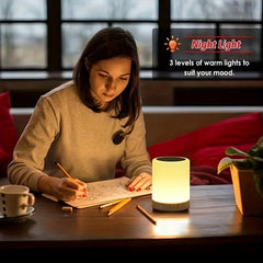 Night Light Speaker Wireless Portable Smart Touch Control Bedside Table Lamp