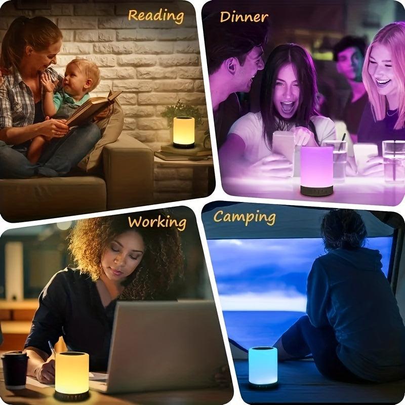 Night Light Speaker Wireless Portable Smart Touch Control Bedside Table Lamp