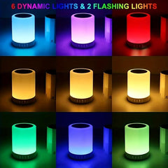Night Light Speaker Wireless Portable Smart Touch Control Bedside Table Lamp