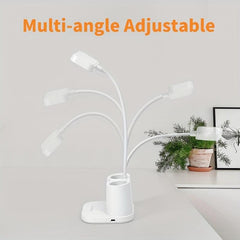 Rechargeable LED Desk Lamp Touch Control Dimmable 3 Modes Pen Holder Night Light