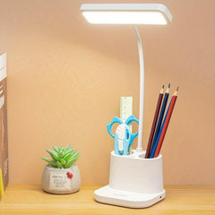 Rechargeable LED Desk Lamp Touch Control Dimmable 3 Modes Pen Holder Night Light