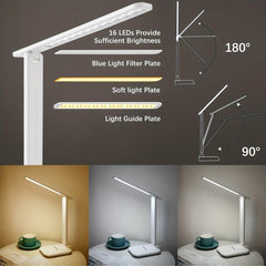 LED Desk Lamp Touch Control Reading Lamp No Flicker 3 Modes Foldable Table Lamp