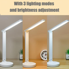 LED Foldable Desk Lamp, 3 Lighting Modes, Brightness Adjustment, Portable