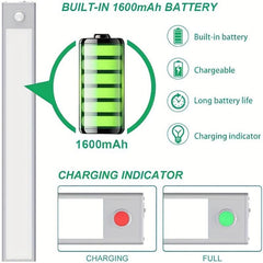 LED Motion Sensor Cabinet Light 3-tone Counter Lighting USB Rechargeable