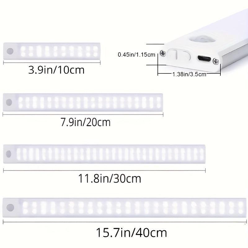 LED Motion Sensor Cabinet Light 3-tone Counter Lighting USB Rechargeable