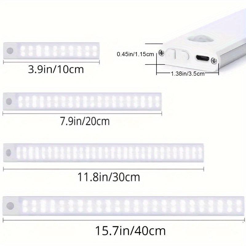 LED Motion Sensor Cabinet Light 3-tone Counter Lighting USB Rechargeable