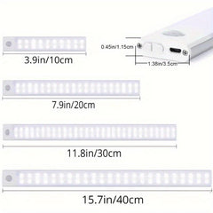 LED Motion Sensor Cabinet Light 3-tone Counter Lighting USB Rechargeable
