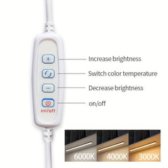 LED Under Cabinet Light 3 Brightness Levels Plug In Closet Kitchen Counter Bar