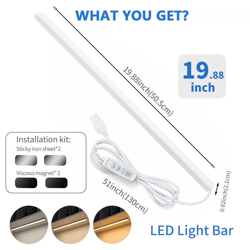 LED Under Cabinet Light 3 Brightness Levels Plug In Closet Kitchen Counter Bar