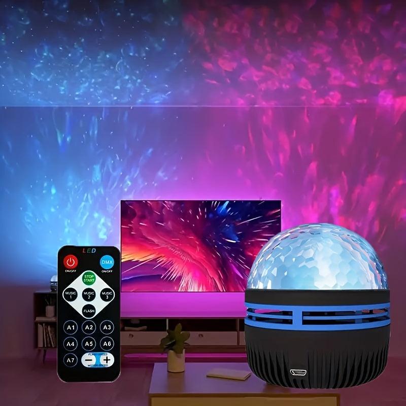 RGB LED Starry Projection Light with Aurora & Water Ripple Effects