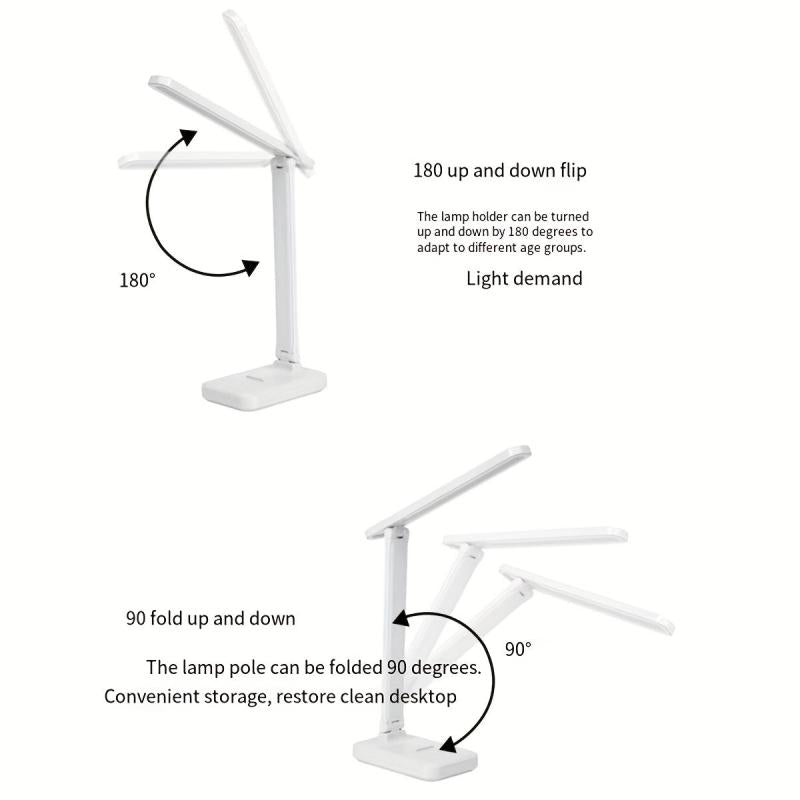 LED Foldable Desk Lamp 3 Lighting Modes Brightness Adjustment Portable Lighting