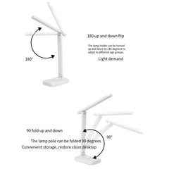 LED Foldable Desk Lamp 3 Lighting Modes Brightness Adjustment Portable Lighting