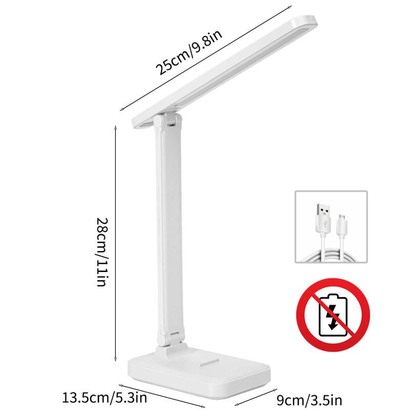 LED Foldable Desk Lamp 3 Lighting Modes Brightness Adjustment Portable Lighting