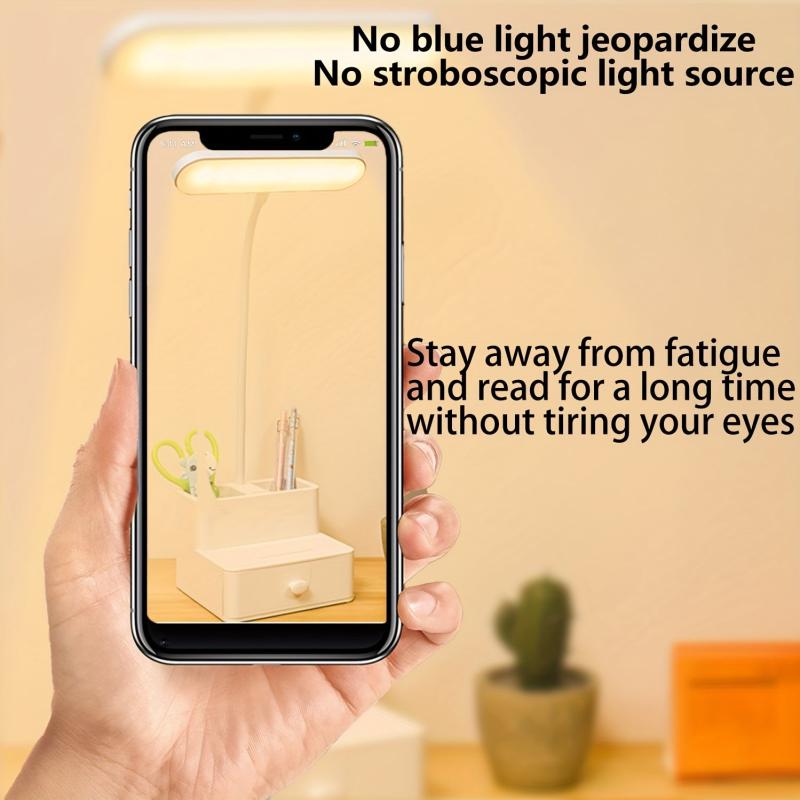 Rechargeable LED Desk Lamp with Pen Phone Holder