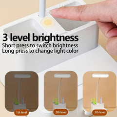 Rechargeable LED Desk Lamp with Pen Phone Holder