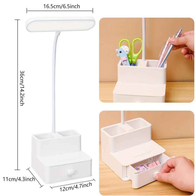 Rechargeable LED Desk Lamp with Pen Phone Holder