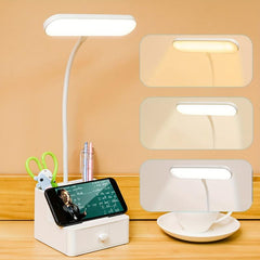 Rechargeable LED Desk Lamp with Pen Phone Holder