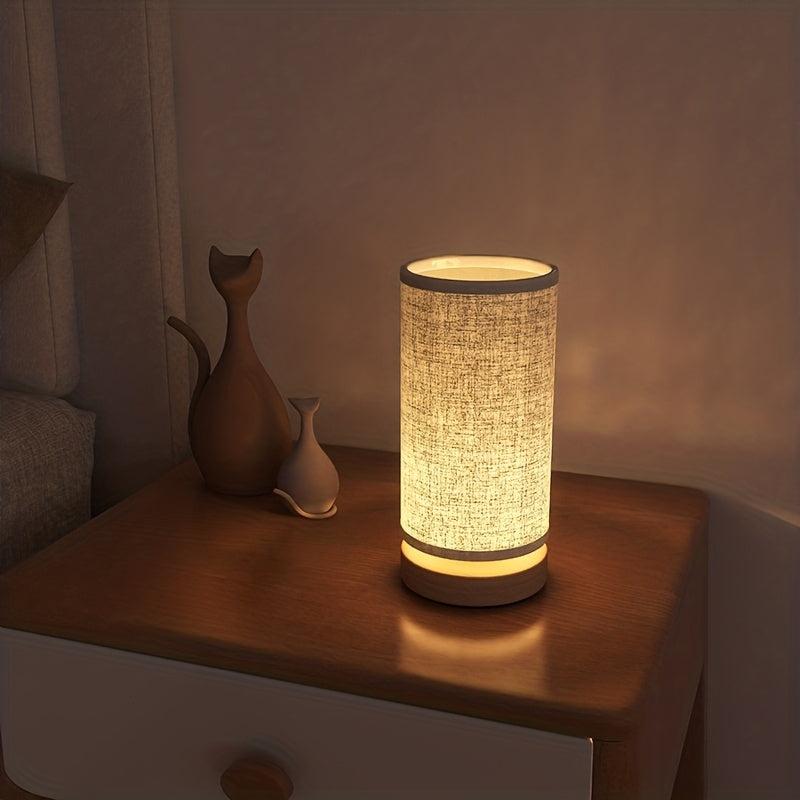 Modern Solid Wood Table Lamp for Bedrooms - Bedside Night Light