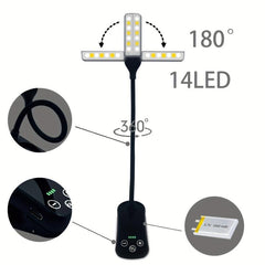 Touch Control Reading Light, 3 Colors, 8 Brightness, Rechargeable, Portable
