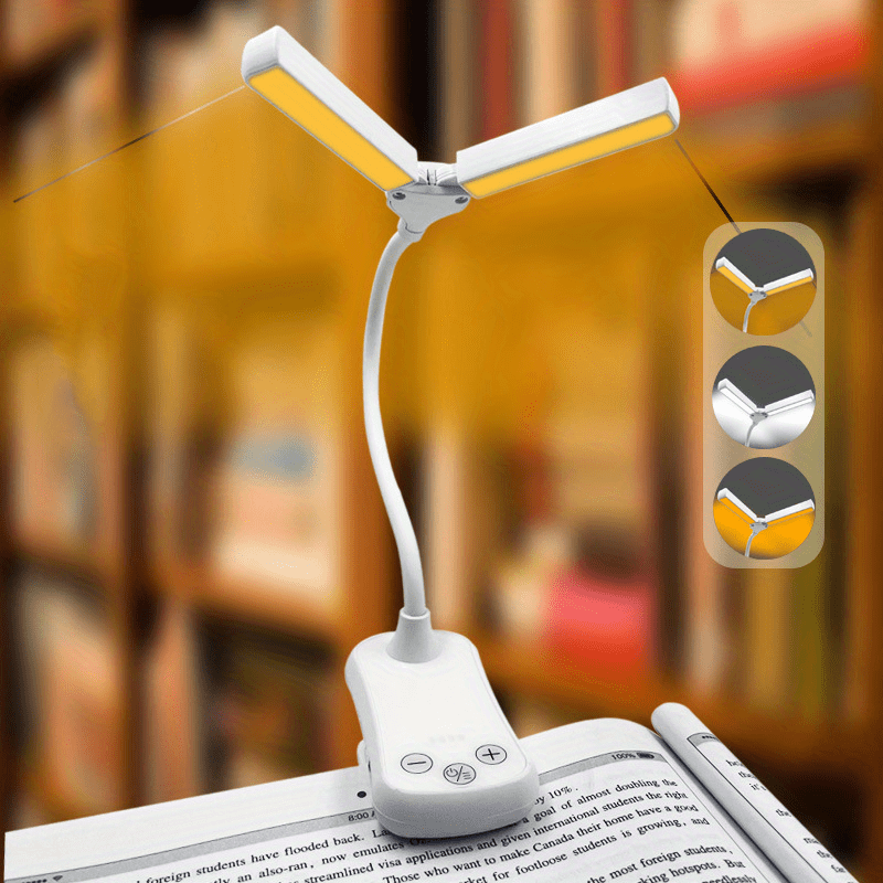 Touch Control Reading Light, 3 Colors, 8 Brightness, Rechargeable, Portable