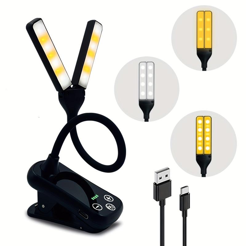 Touch Control Reading Light, 3 Colors, 8 Brightness, Rechargeable, Portable
