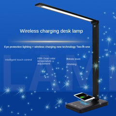 Foldable Wireless Charging Desk Lamp LED Eye Protection Reading