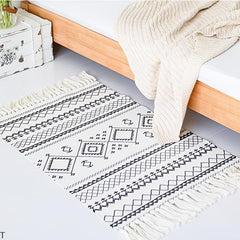 Bohemia Area Rug With Tassel Boho Hand Woven Rug Decorative Porch