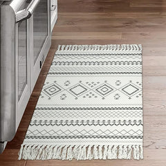 Bohemia Area Rug With Tassel Boho Hand Woven Rug Decorative Porch