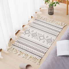 Bohemia Area Rug With Tassel Boho Hand Woven Rug Decorative Porch