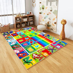 Children's Educational Play Rug - ABC Numbers Shapes Animals