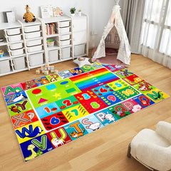 Children's Educational Play Rug - ABC Numbers Shapes Animals