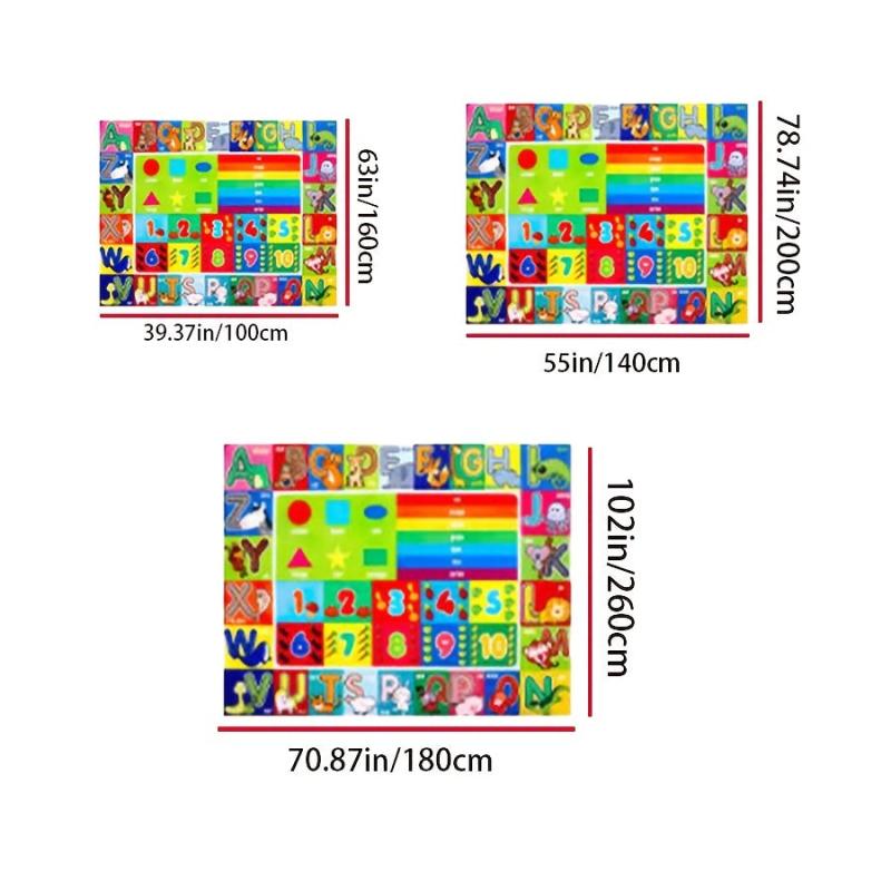 Children's Educational Play Rug - ABC Numbers Shapes Animals