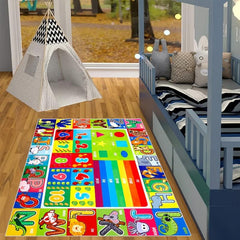 Children's Educational Play Rug - ABC Numbers Shapes Animals