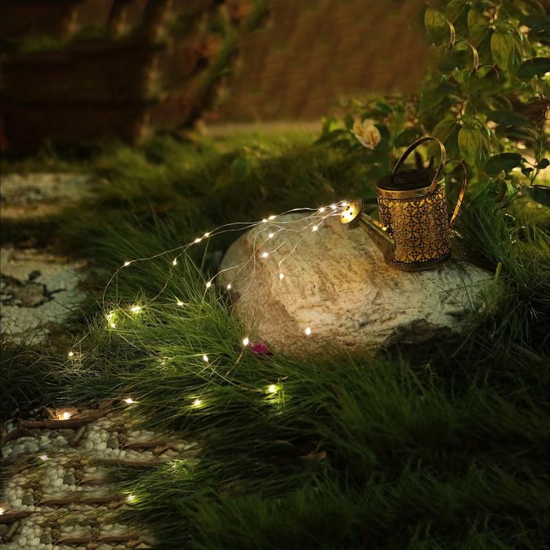 Outdoor Solar Waterfall Lights Retro Metal Solar Lights