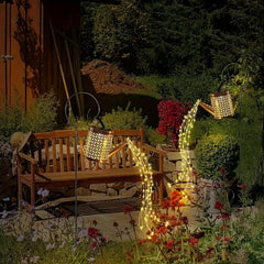 Outdoor Solar Waterfall Lights Retro Metal Solar Lights
