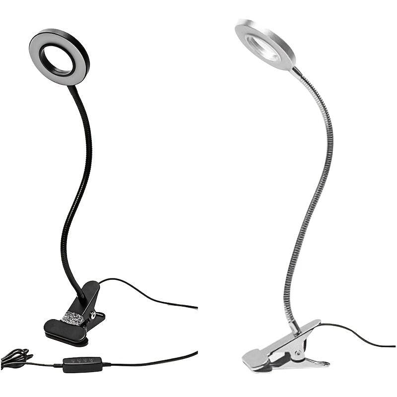 48 LED Clip Reading Light USB 3 Colors Dimmable Bedside Lamp
