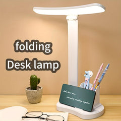 LED Desk Lamp w/ 3 Temp Modes & Brightness Adjustment, Pen & Phone Holder