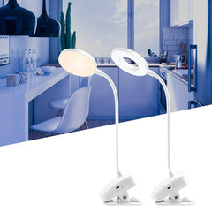 LED Clamp Table Lamp Bedside Portable Reading Table Lamp USB Touch Soft Light