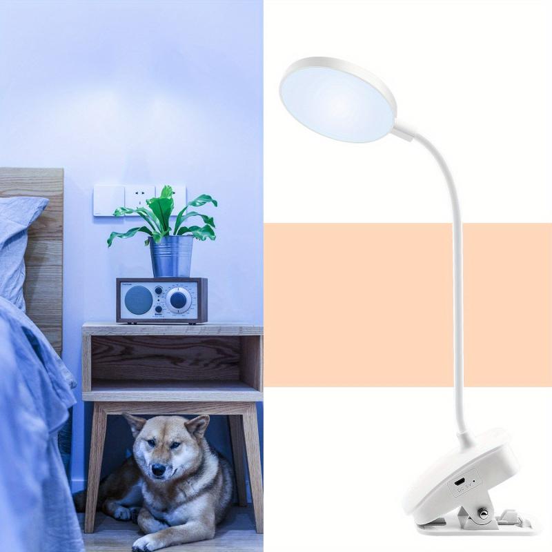LED Clamp Table Lamp Bedside Portable Reading Table Lamp USB Touch Soft Light