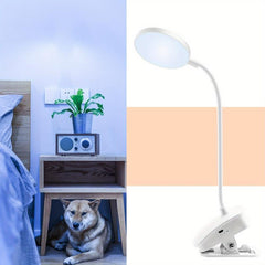 LED Clamp Table Lamp Bedside Portable Reading Table Lamp USB Touch Soft Light