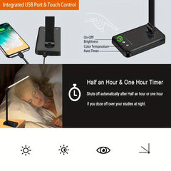 LED Desk Lamp Table Lamp Reading Lamp USB Charging Port