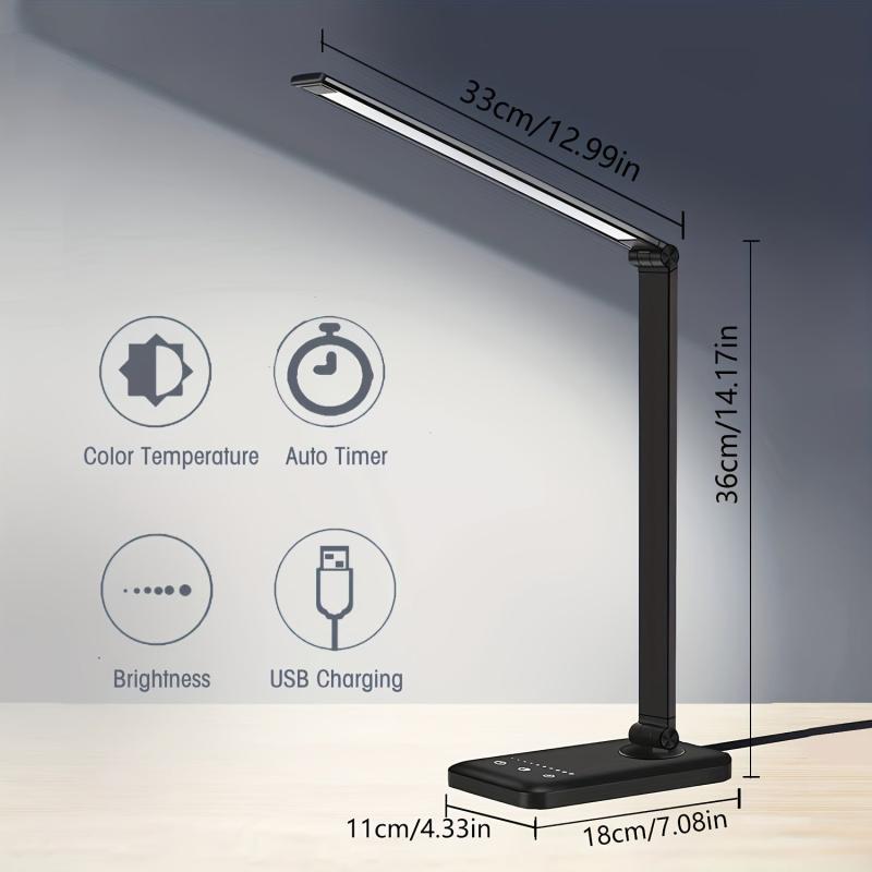 LED Desk Lamp Table Lamp Reading Lamp USB Charging Port