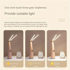 Dual-Headed Folding Table Lamp with USB Charging and Night Light