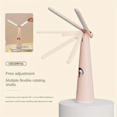 Dual-Headed Folding Table Lamp with USB Charging and Night Light